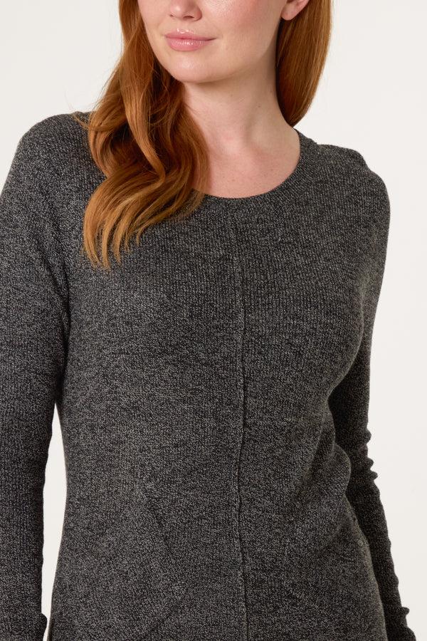 Qed London Round Split Hem Fine Knit Jumper