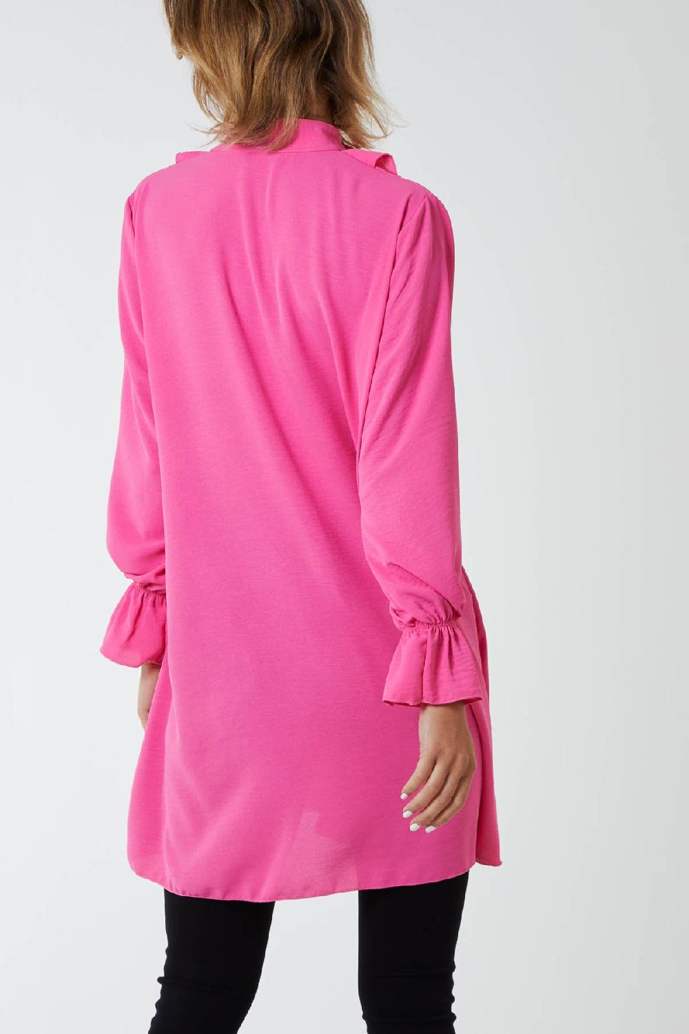 Qed London Ruffle Neck Tunic Dress