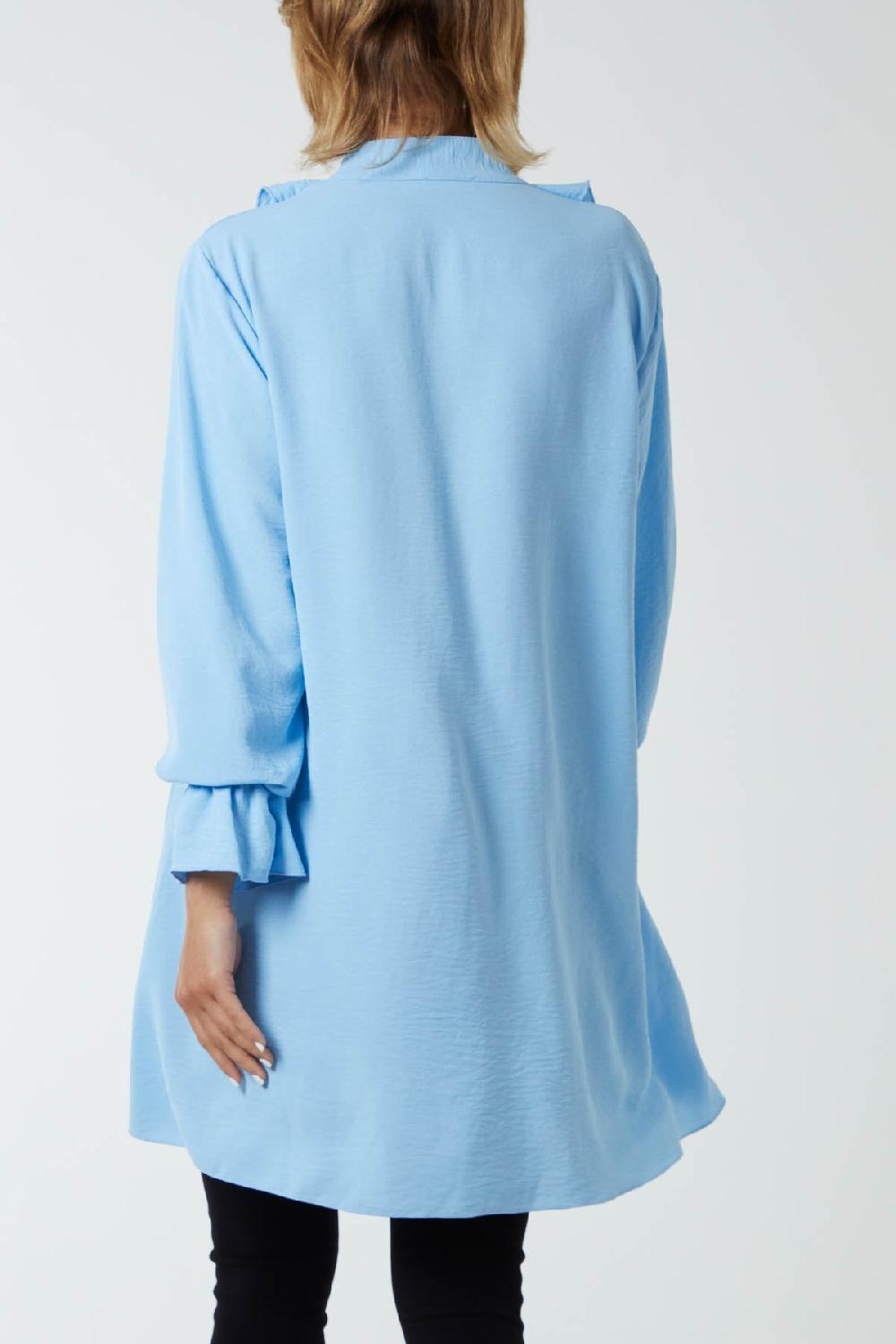 Qed London Ruffle Neck Tunic Dress