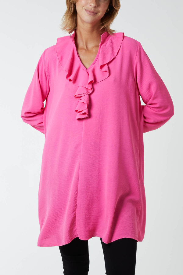 qed london Ruffle Neck Tunic Dress
