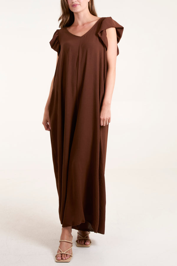 qed london Ruffle Sleeve Wide Leg Jumpsuit