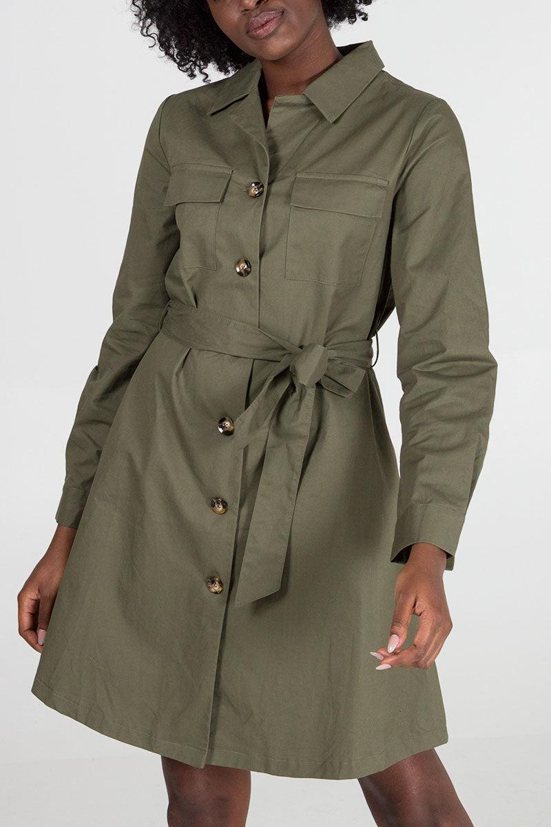 Qed London Safari Shirt Dress