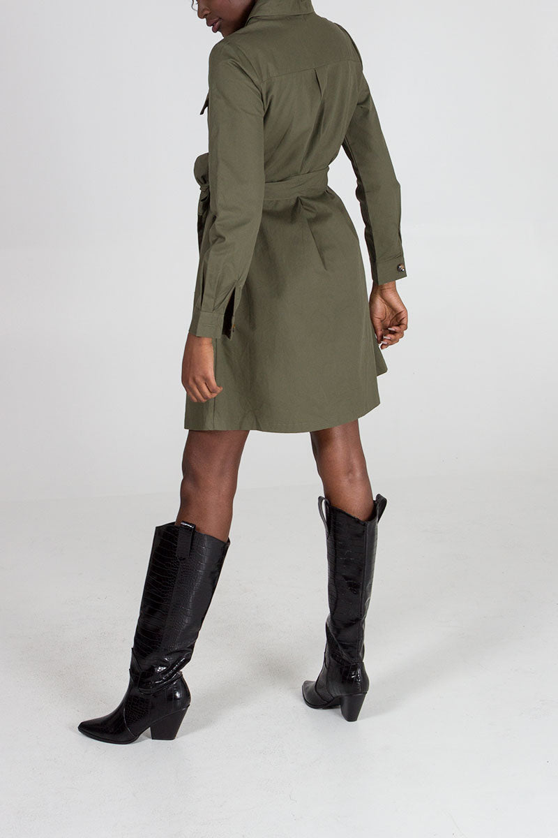 Qed London Safari Shirt Dress
