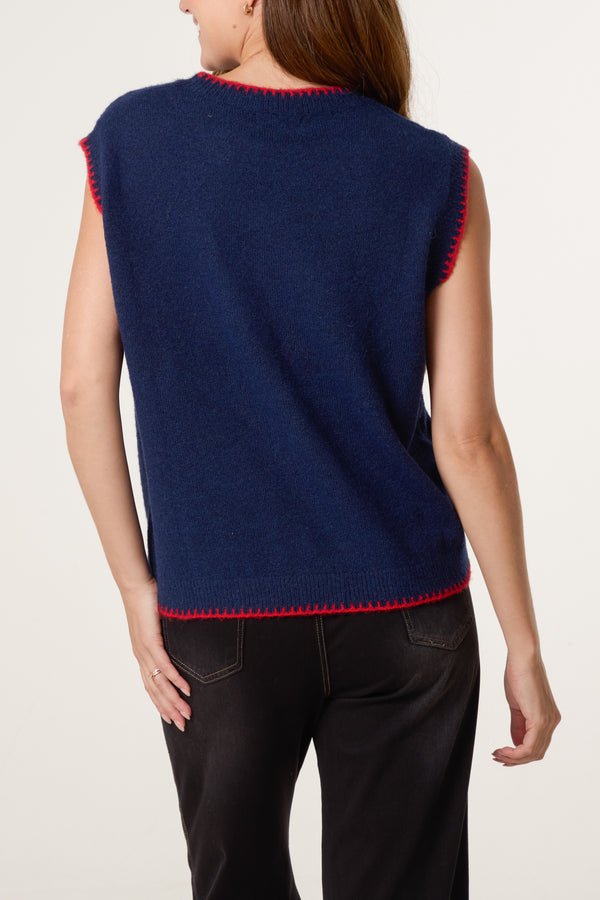 Qed London Sardines Stitch Hem Knit Vest