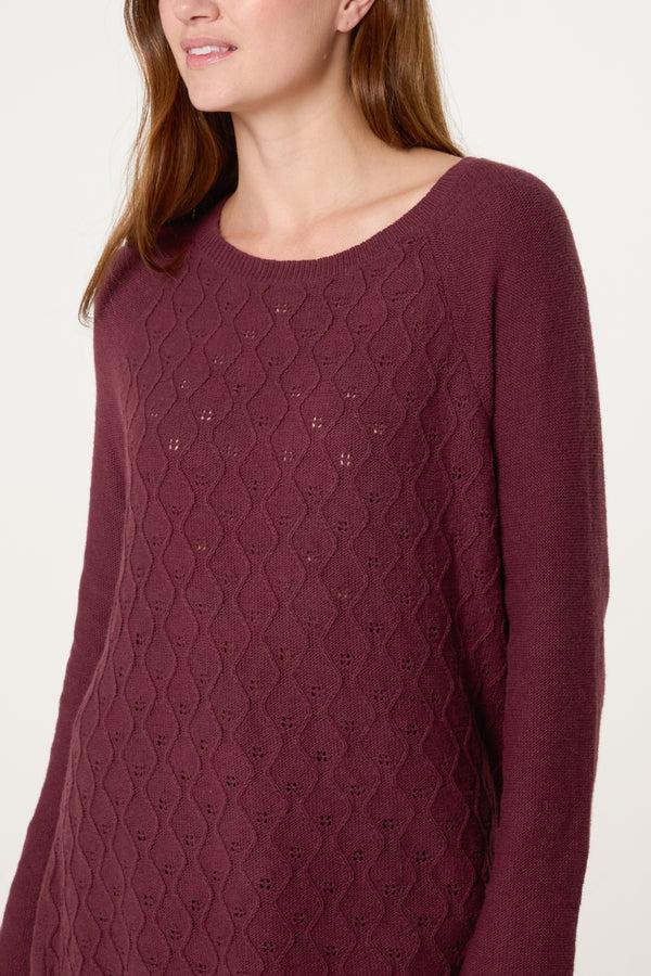 Qed London Scallop Edge Patterned Jumper