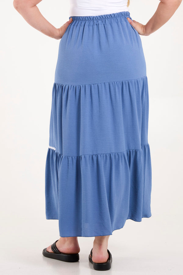 Qed London Scalloped Detail Tiered Maxi Skirt