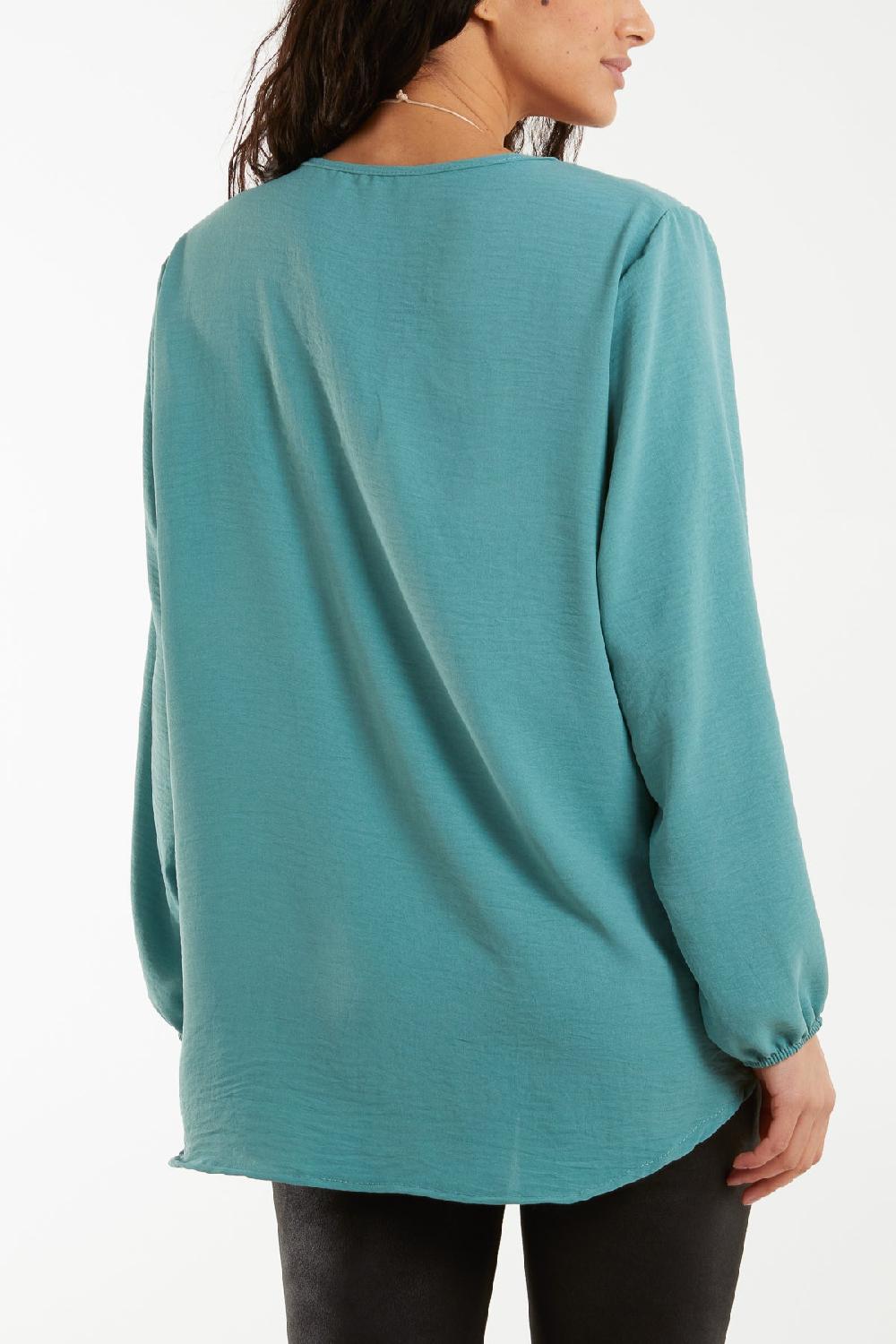 Qed London Scoop Neck Necklace Blouse