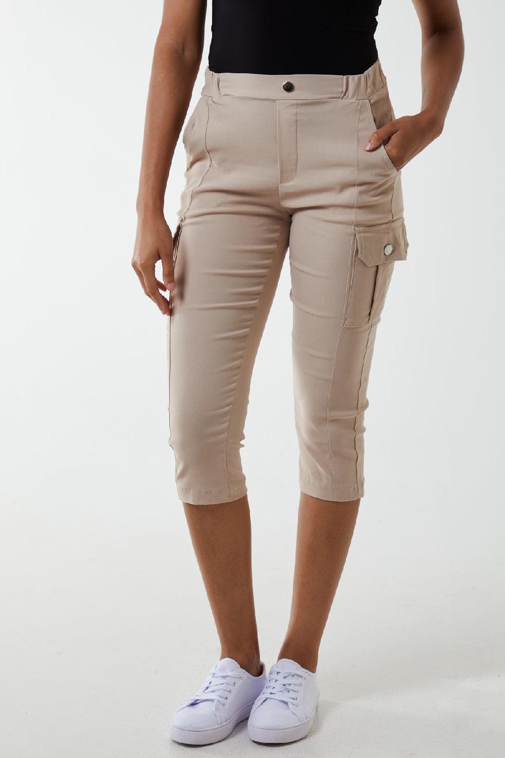 Qed London Seam Detail Cropped Cargo Trousers