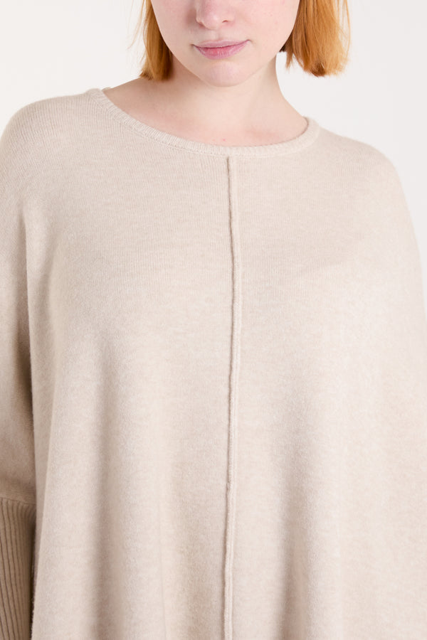 Qed London Seam Front Round Neck Relaxed Jumper
