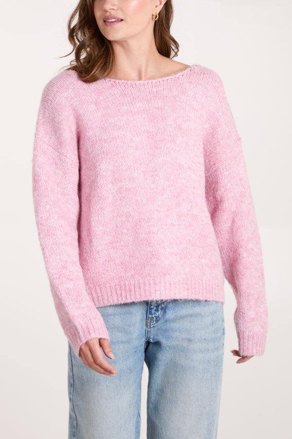 Qed London Sequin Bow Back Jumper/Cardigan