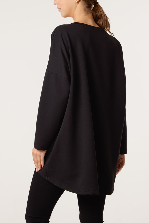 Qed London Sequin Bows Soft Touch Sweat Top