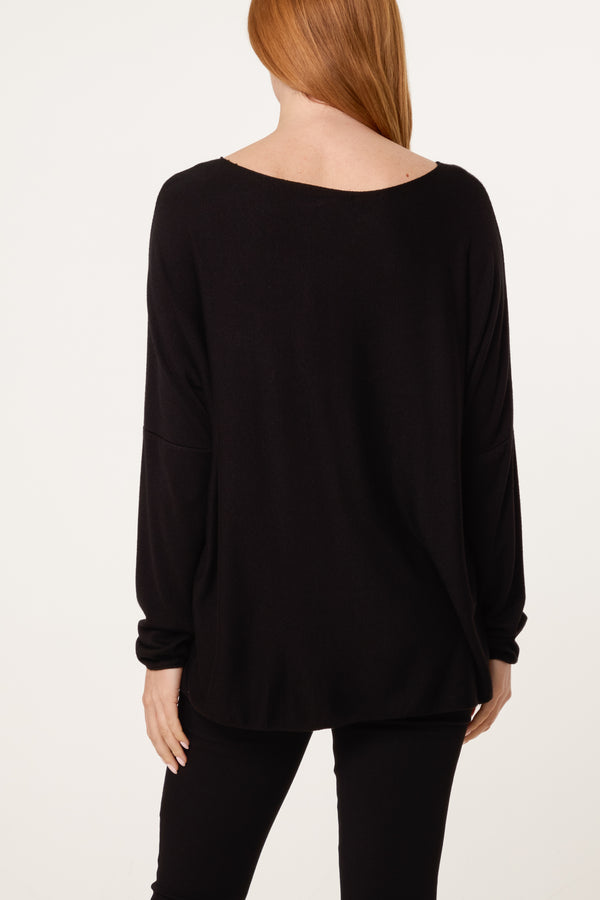 Qed London Sequin Candy Cane Festive Jumper