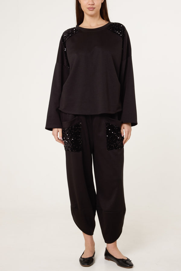 Qed London Sequin Detail Barrel Trouser Co-Ord