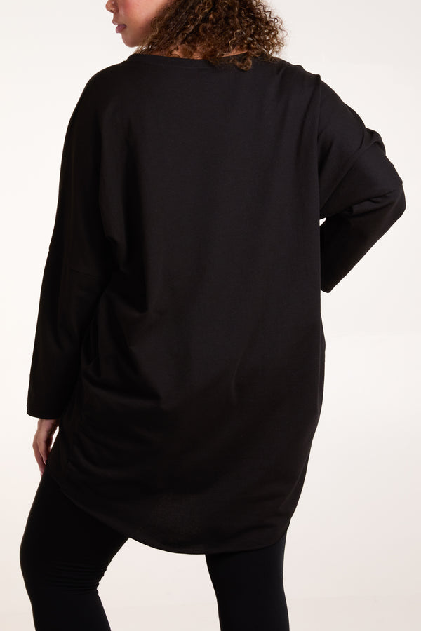 Qed London Sequin Flowers Long Sleeve Sweatshirt