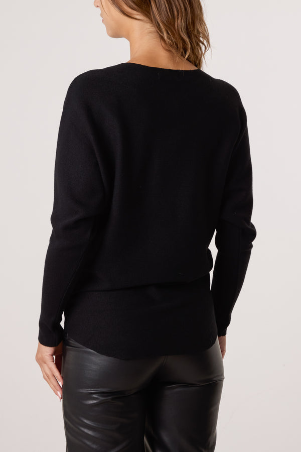 Qed London Sequin Heart Fine Knit Jumper