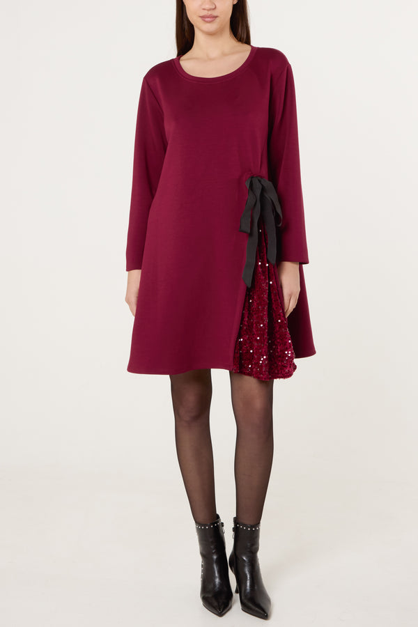 Qed London Sequin Insert Soft Touch Dress