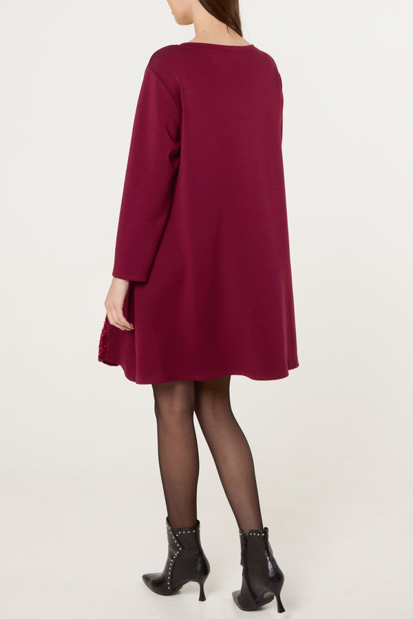 Qed London Sequin Insert Soft Touch Dress