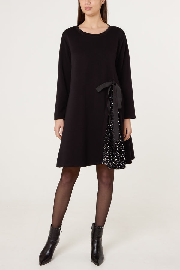 qed london Sequin Insert Soft Touch Dress