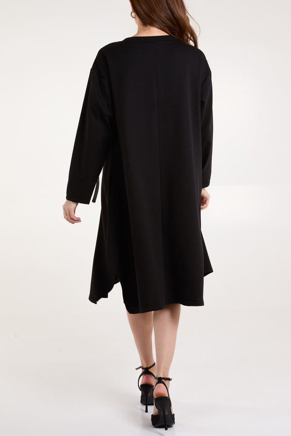 Qed London Sequin Insert Sweatshirt Dress