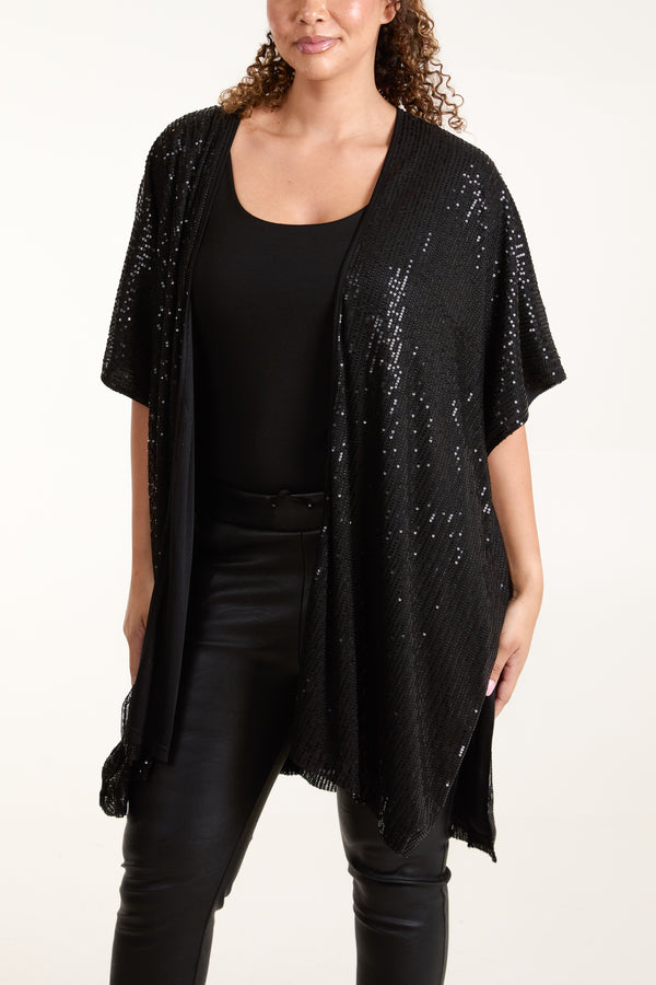 qed london Sequin Kimono Cardigan
