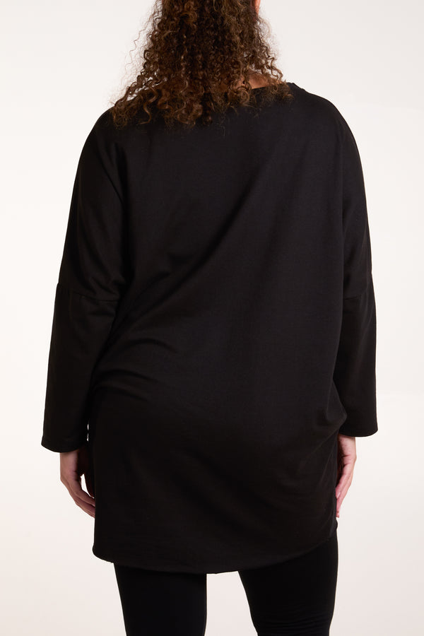 Qed London Sequin "Santa Baby" Oversized Sweatshirt