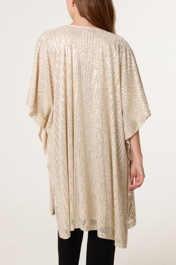 Qed London Sequin Short Sleeve Kimono
