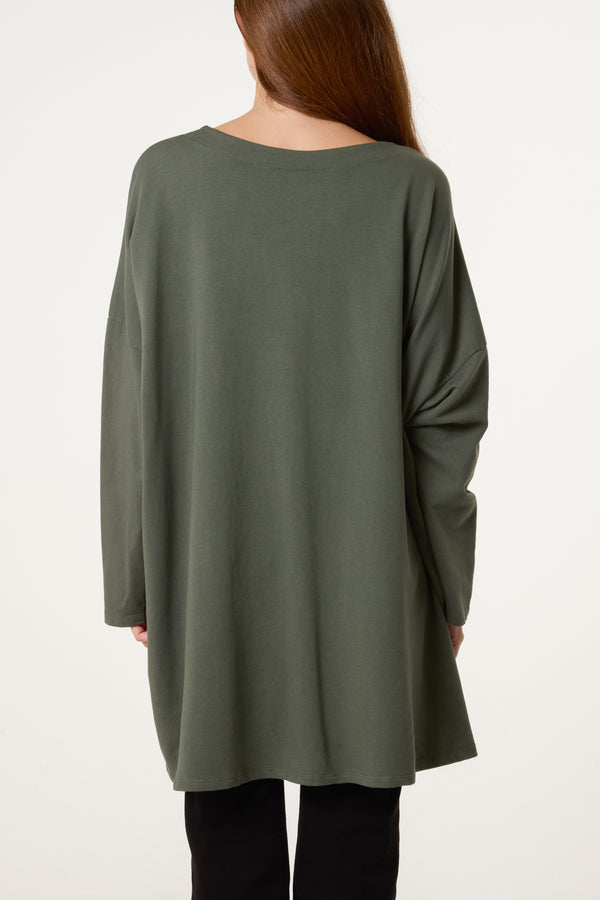 Qed London Sequin Star Cotton Blend Sweat Top