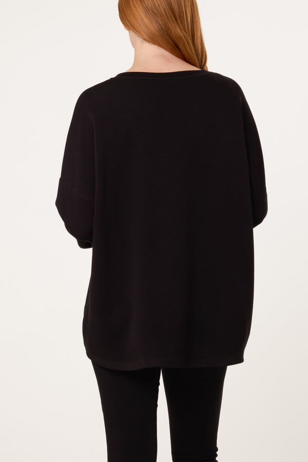 Qed London Sequin Star Soft Touch Sweatshirt