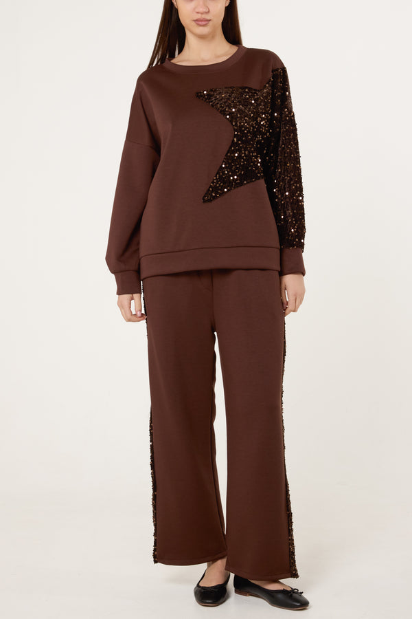 Qed London Sequin Star Soft Touch Tracksuit