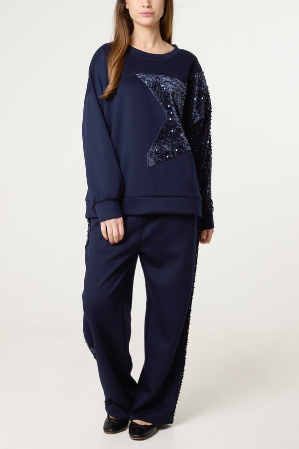qed london Sequin Star Soft Touch Tracksuit
