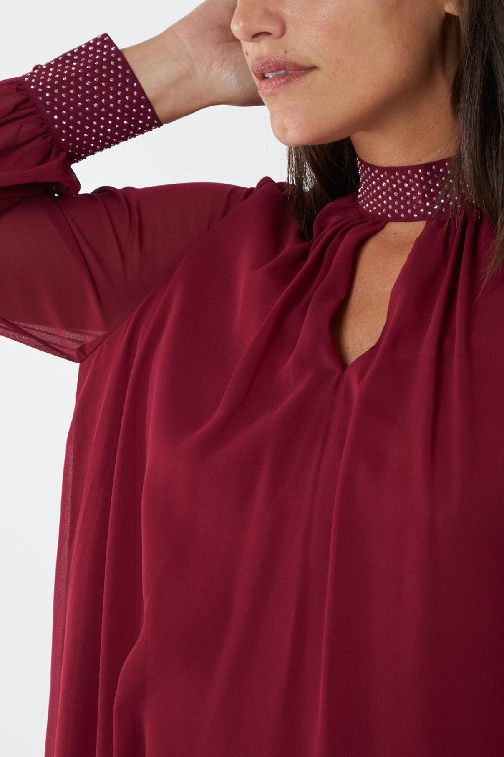 Qed London Shift Diamante Collar Mini Dress