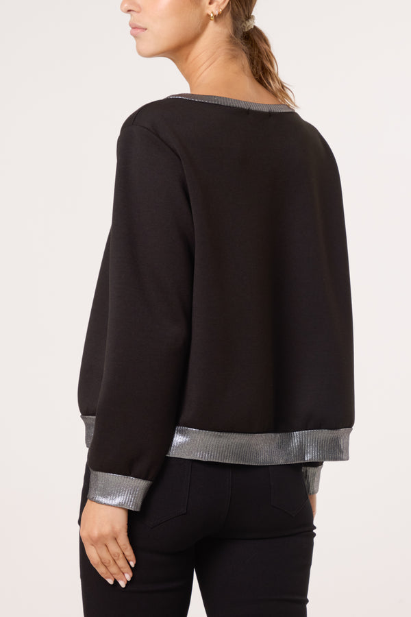 Qed London Shimmer Hem Detail Sweatshirt