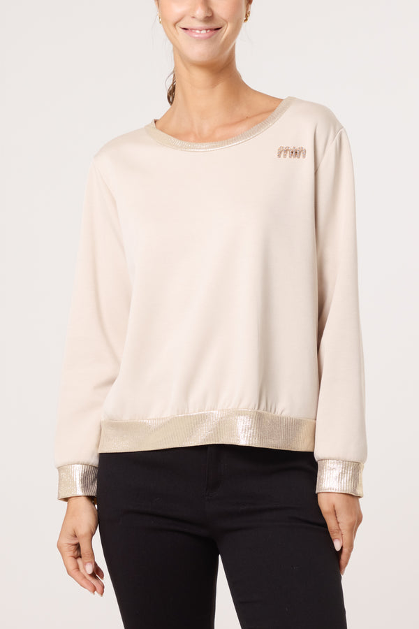 Qed London Shimmer Hem Detail Sweatshirt