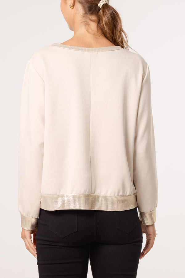 Qed London Shimmer Hem Detail Sweatshirt