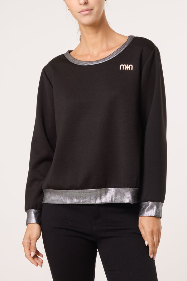 qed london Shimmer Hem Detail Sweatshirt