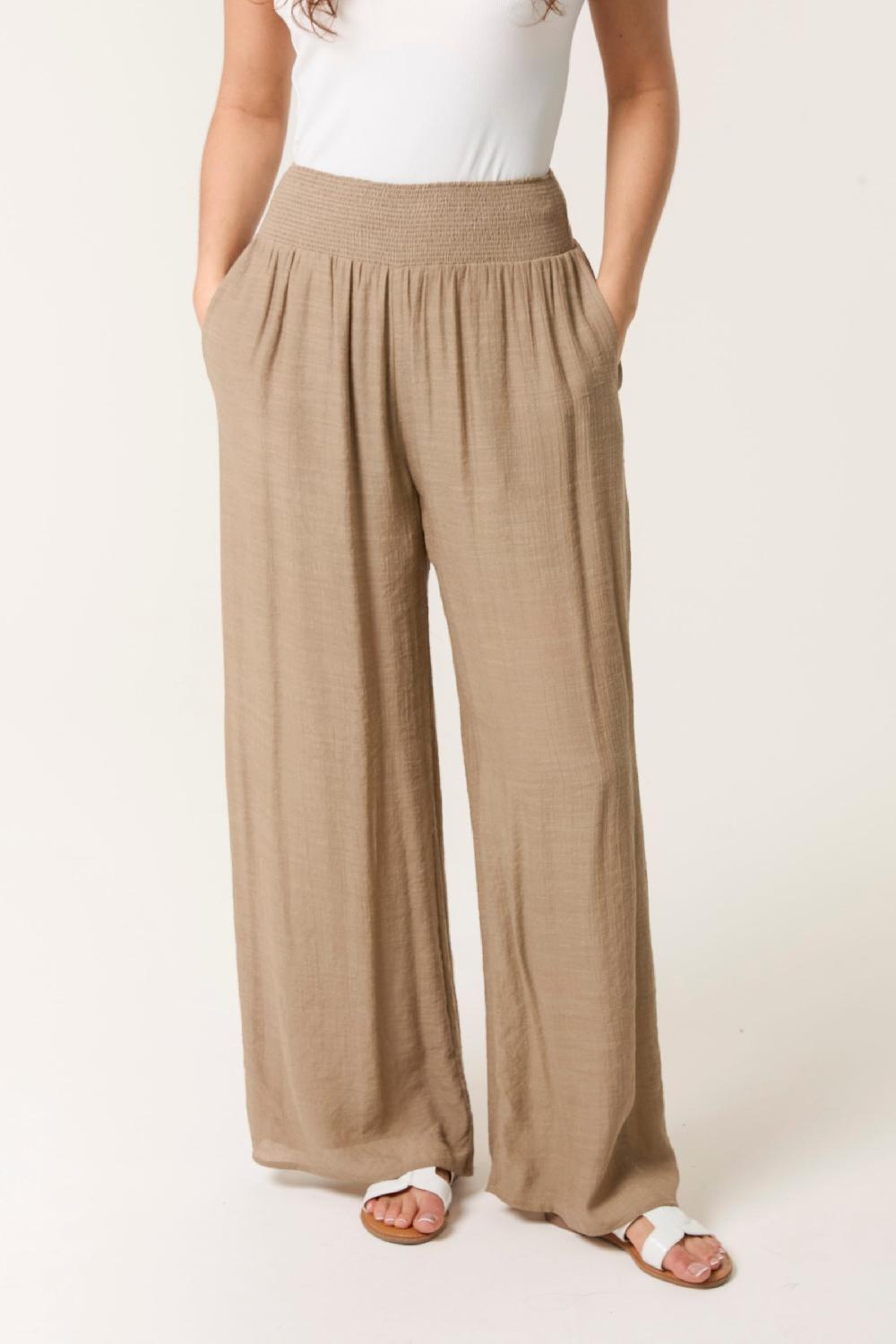 qed london Shirred Wide Leg Trouser