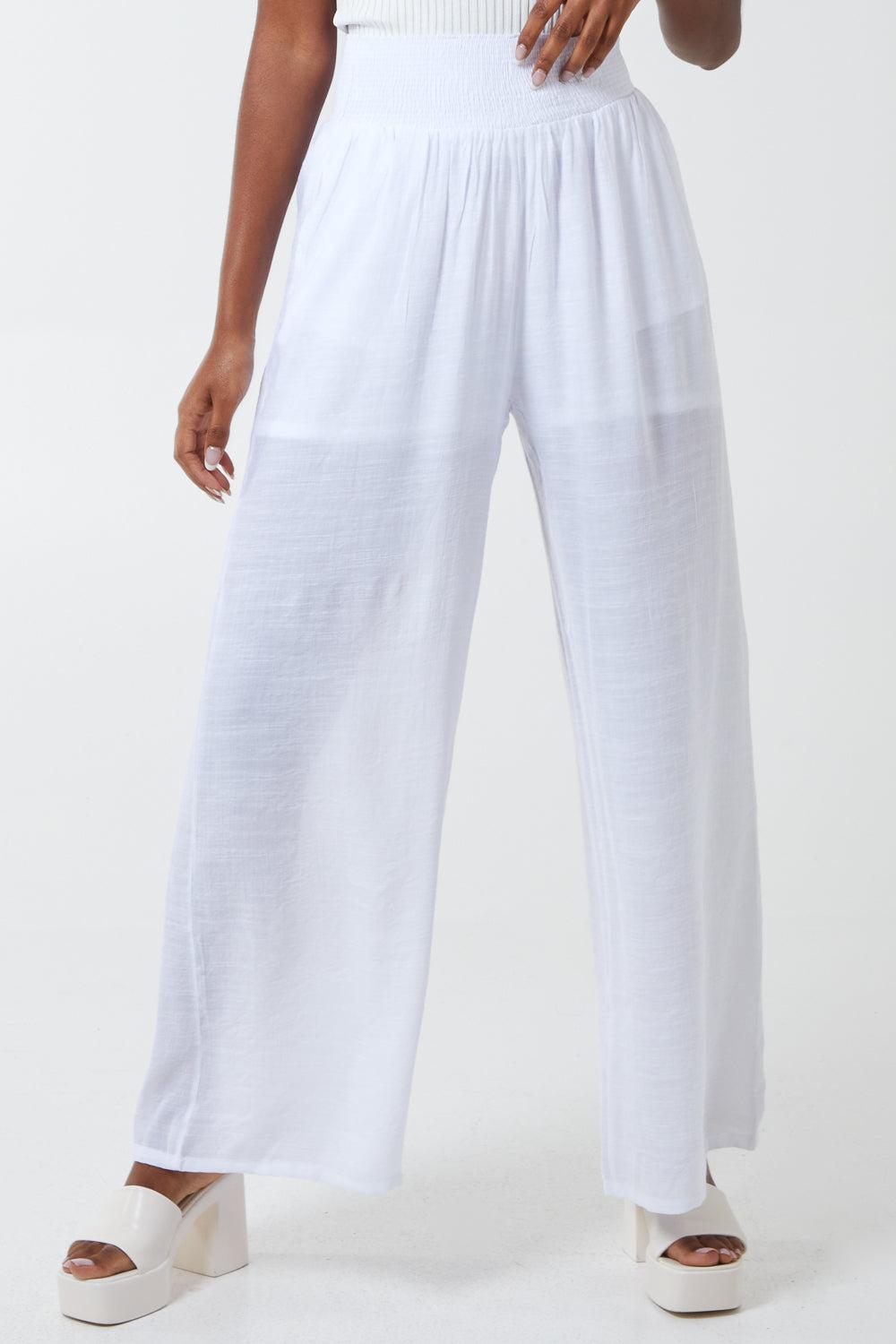 qed london Shirring Waist Wide Leg Trouser
