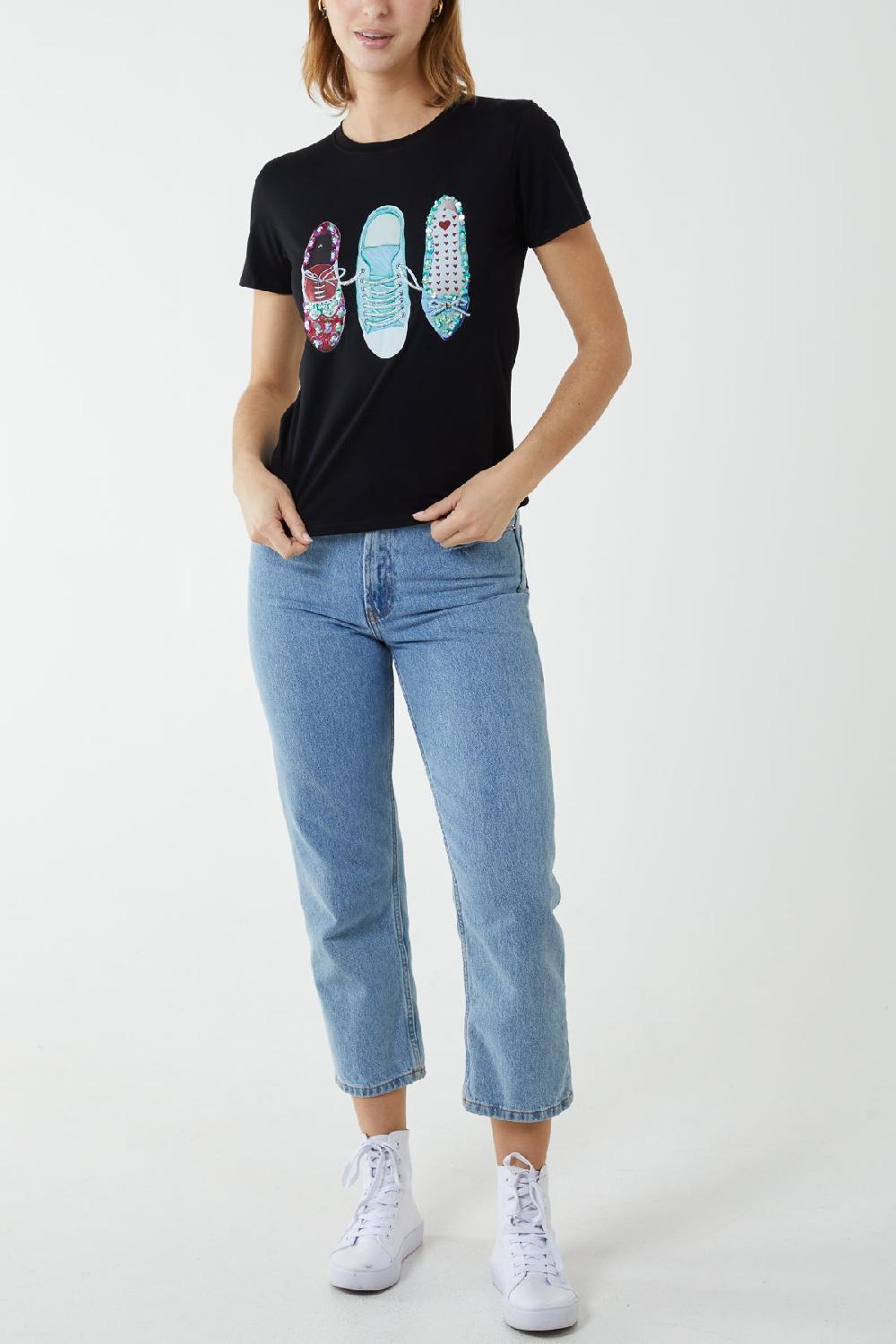Qed London Shoe Embellishment T-Shirt