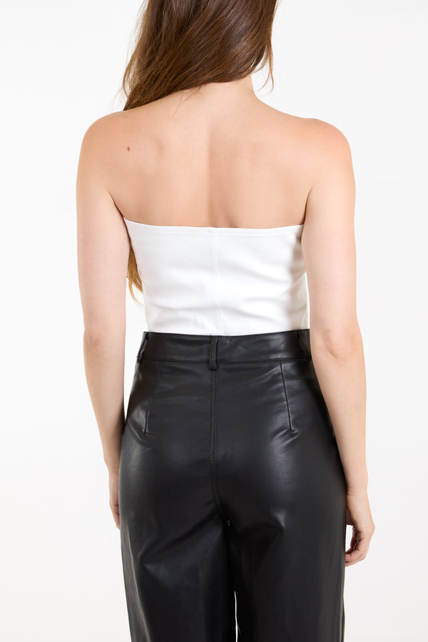 Qed London Shoelace Bandeau Crop Bustier