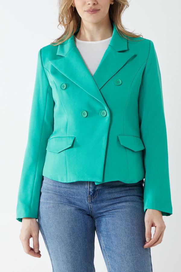 qed london Short Double-Breasted Blazer