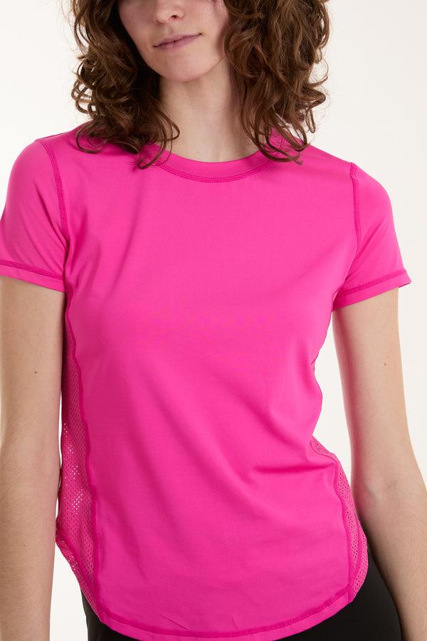 Qed London Short Sleeve Activewear Mesh T-Shirt