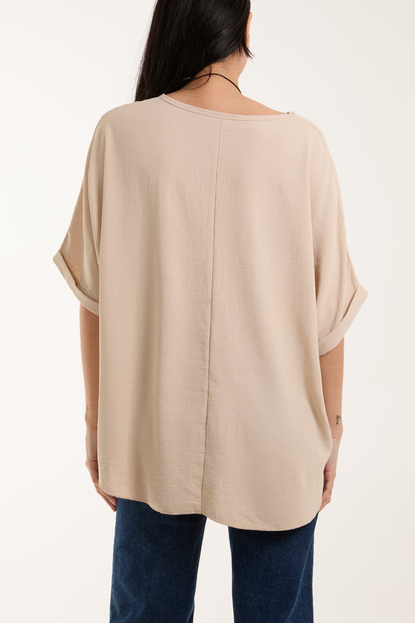 Qed London Short Sleeve Necklace Blouse