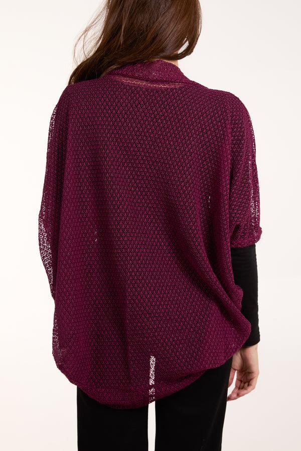 Qed London Short Sleeve Net Cardigan