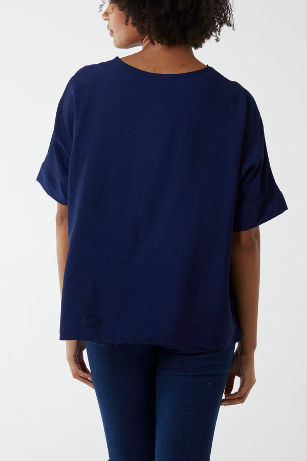 Qed London Side Button Detail Tee