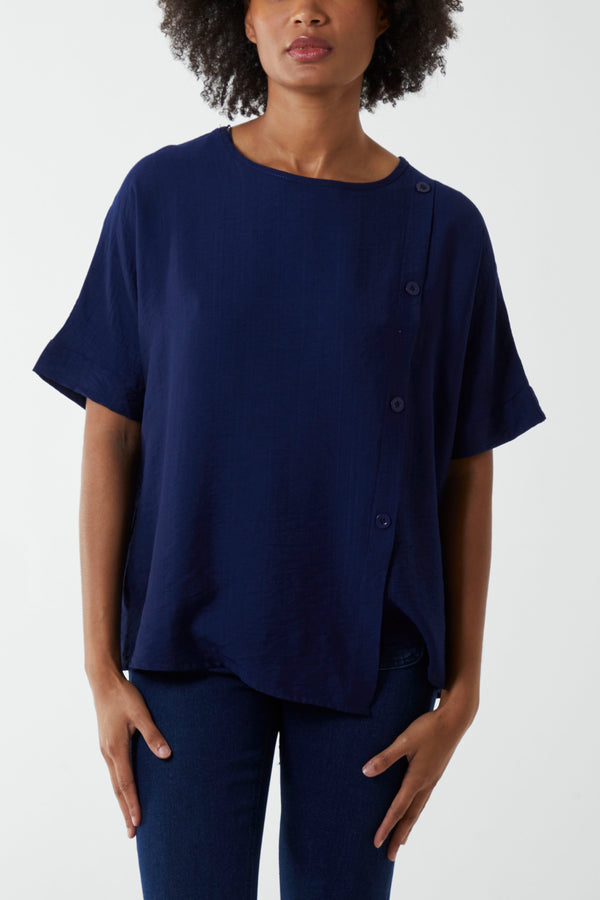 qed london Side Button Detail Tee