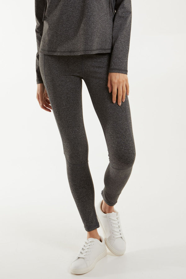 qed london Side Pocket Textured Grey Leggings