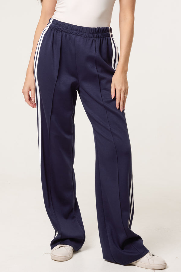 qed london Side Stripe Wide Leg Joggers