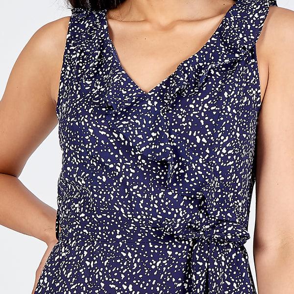 Qed London Sleeveless Frill Detail Dress