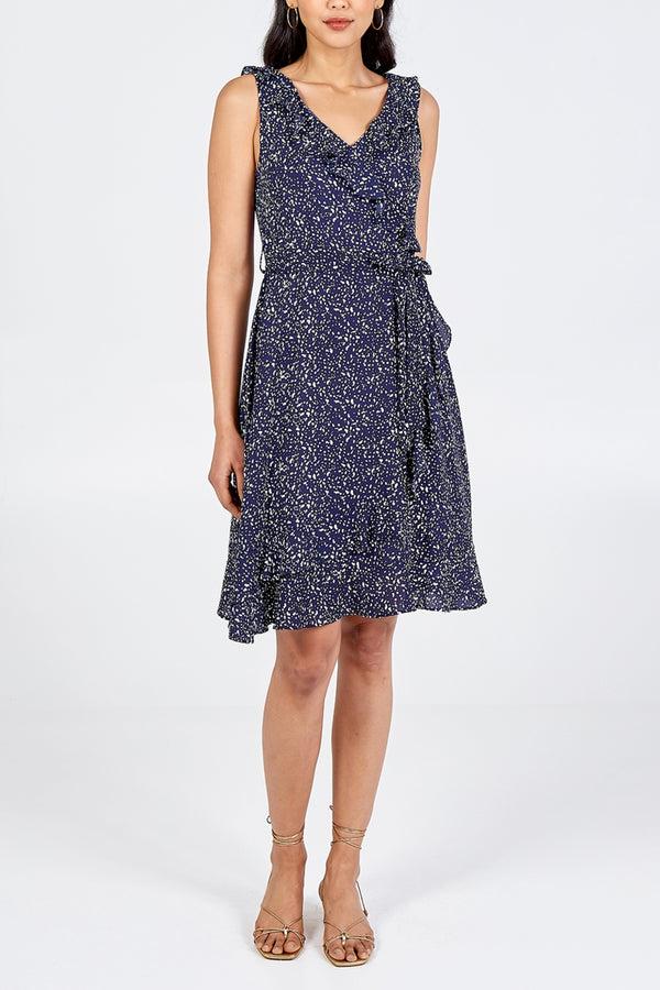 qed london Sleeveless Frill Detail Dress