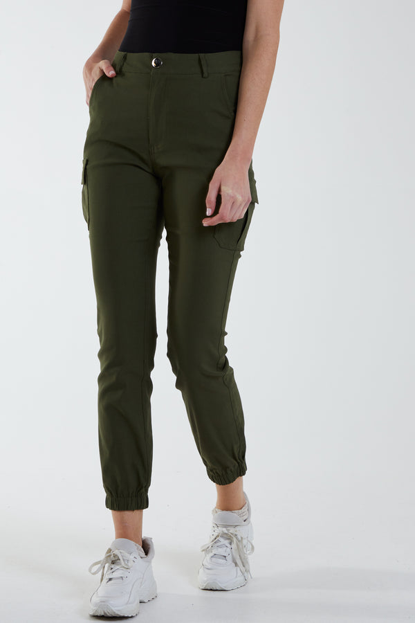 qed london Slim Fit Cuffed Cargo Pants